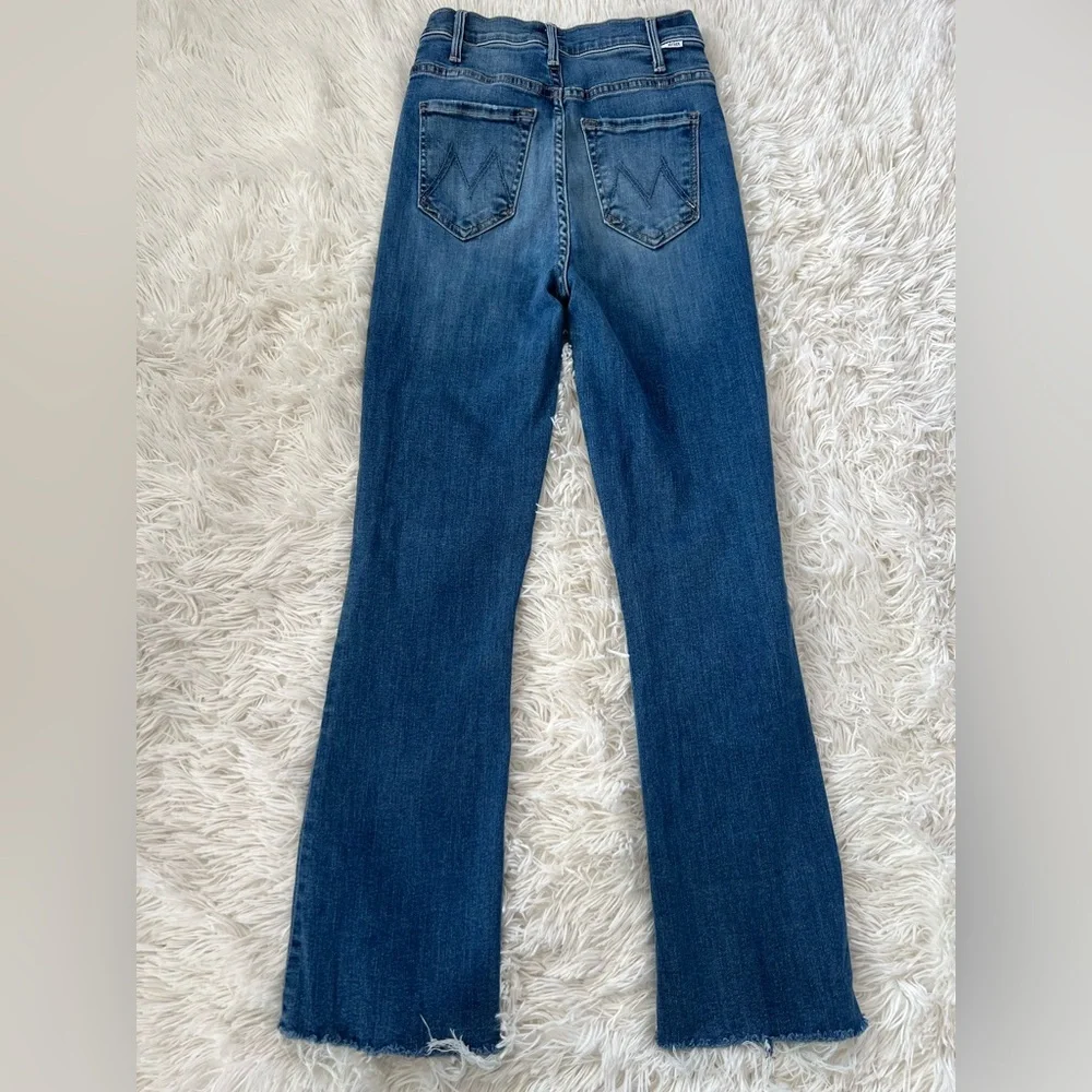 MOTHER Blue Cropped Flare Jeans - Picture 5 of 11